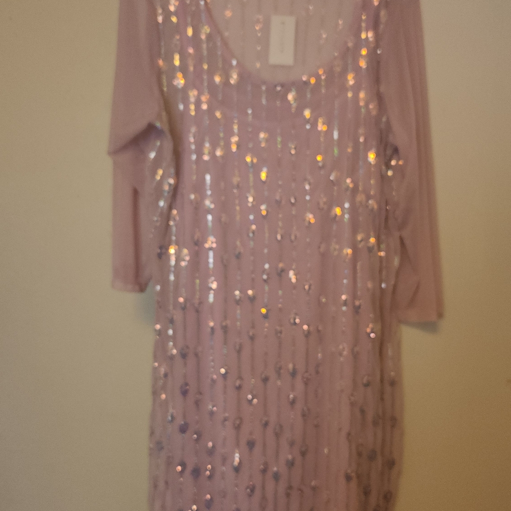 Womens Plus Size 3X Pink Sequin Cocktail Dress